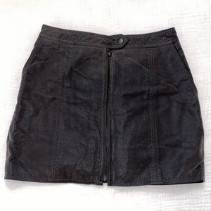 Free People gray Leather skirt